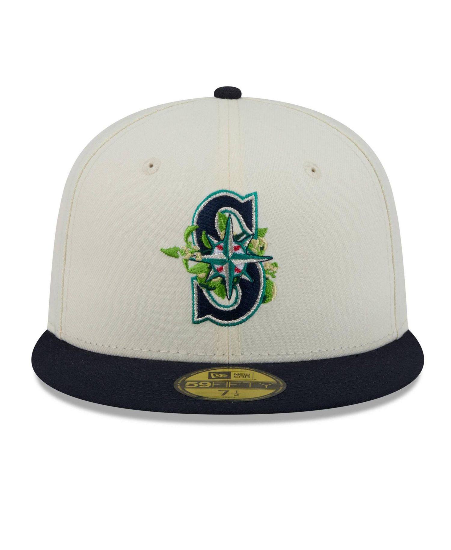Men's White/Navy Seattle Mariners Blossom 59FIFTY Fitted Hat