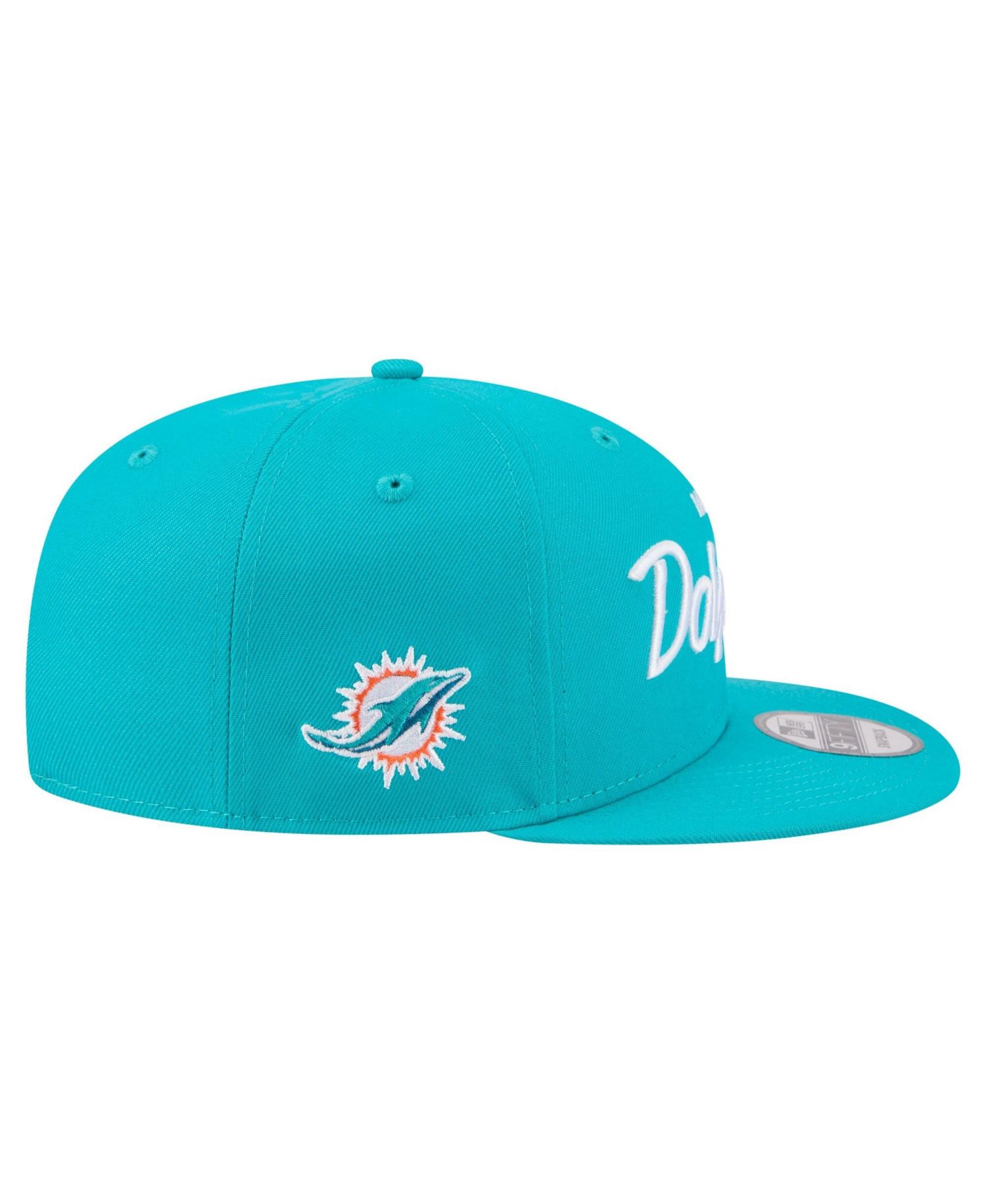 Men's Aqua Miami Dolphins Core Team Script 9FIFTY Snapback Hat