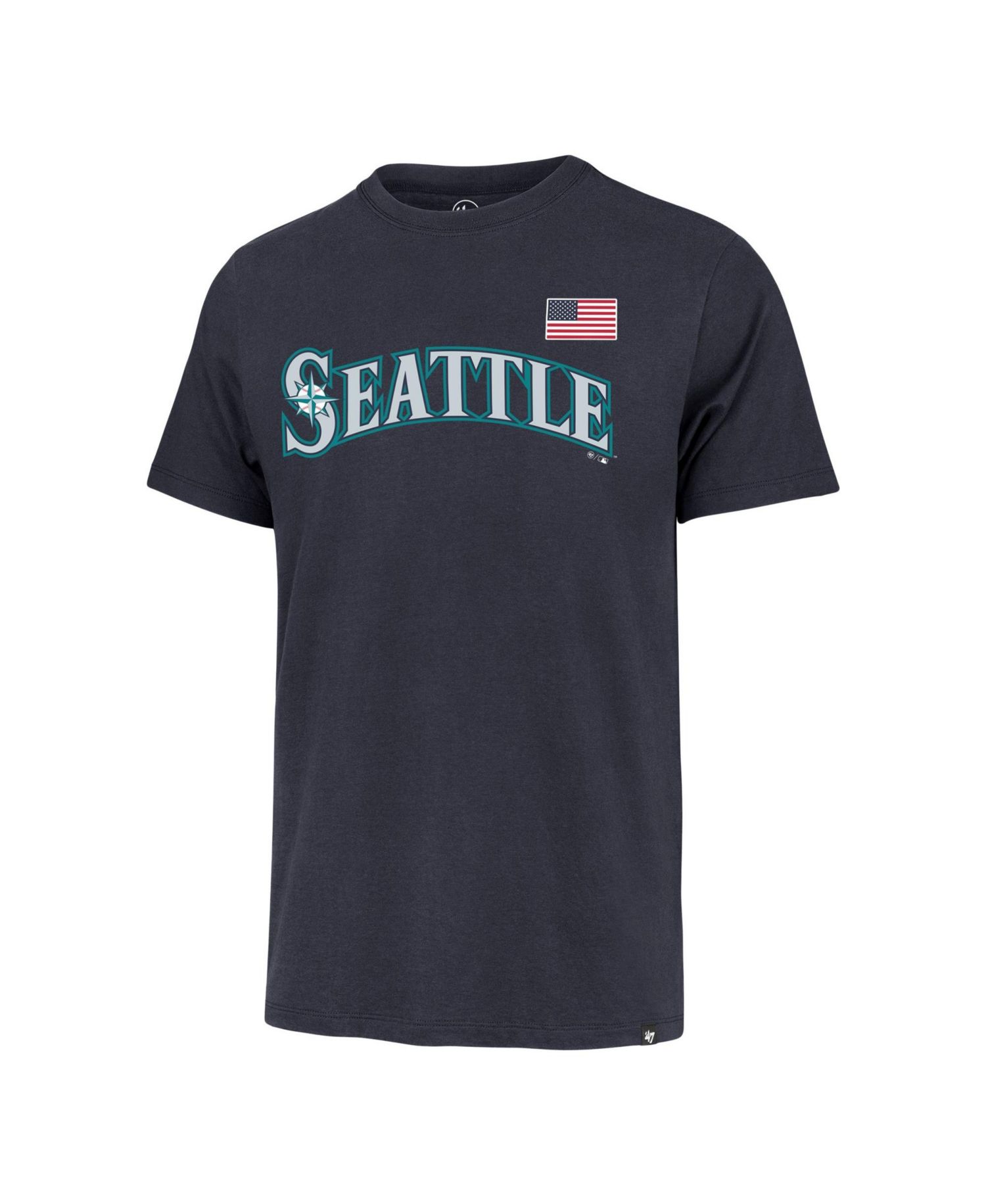 Men's Navy Seattle Mariners Heritage U.S. Flag T-Shirt