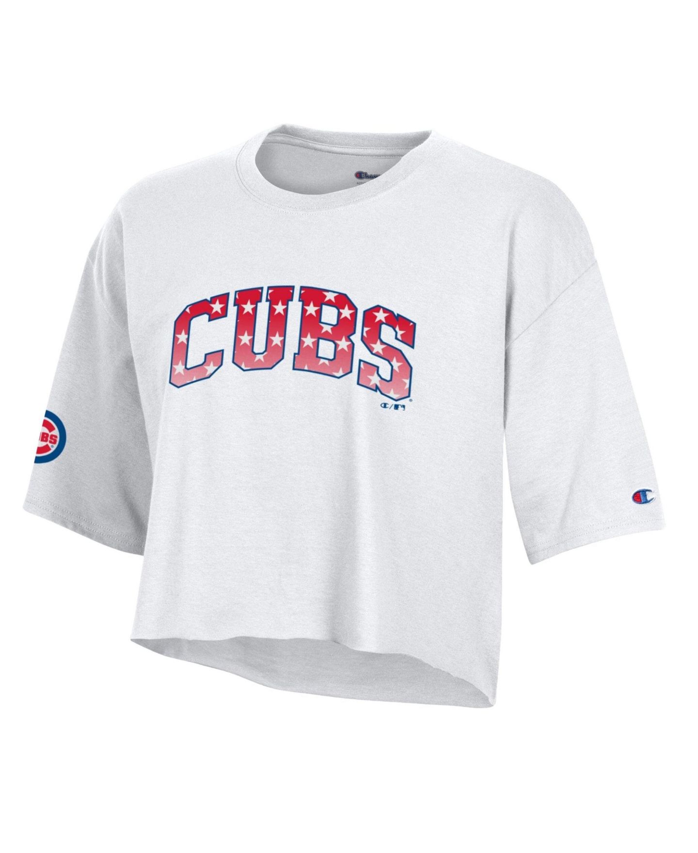 Женская футболка Champion Chicago Cubs Boyfriend Cropped — фото 2