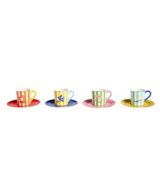 Playa Set of 4 Espresso Cup & Saucer Set