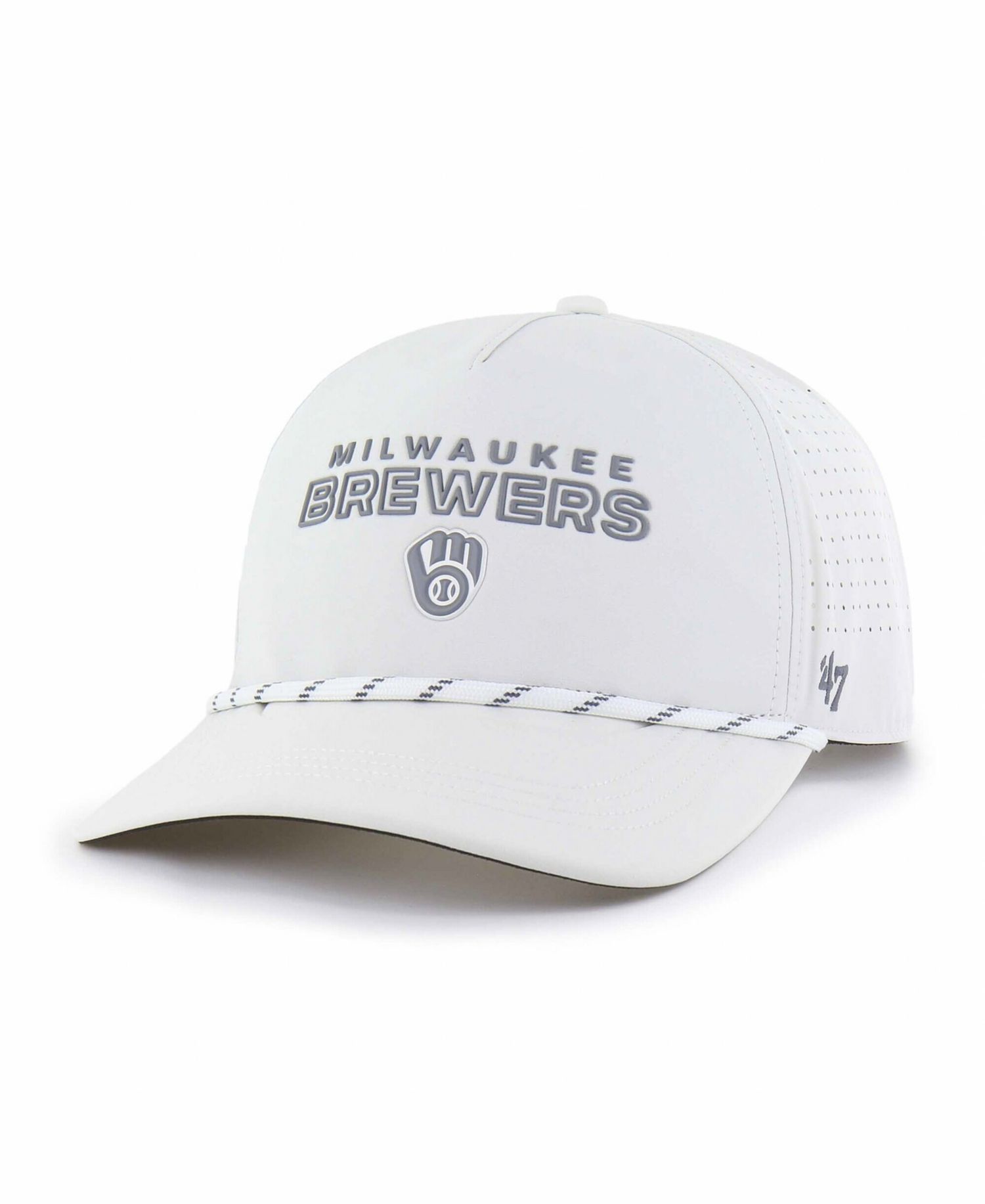 47 Brand Men's White Milwaukee Brewers Forward Vault Hitch Adjustable Hat