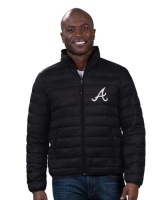 Men's Black Atlanta Braves Packable Neck Pillow Full-Zip Puffer Jacket