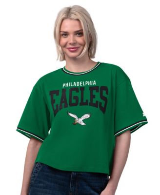 Women's Kelly Green Philadelphia Eagles Vintage Ace Cropped T-Shirt