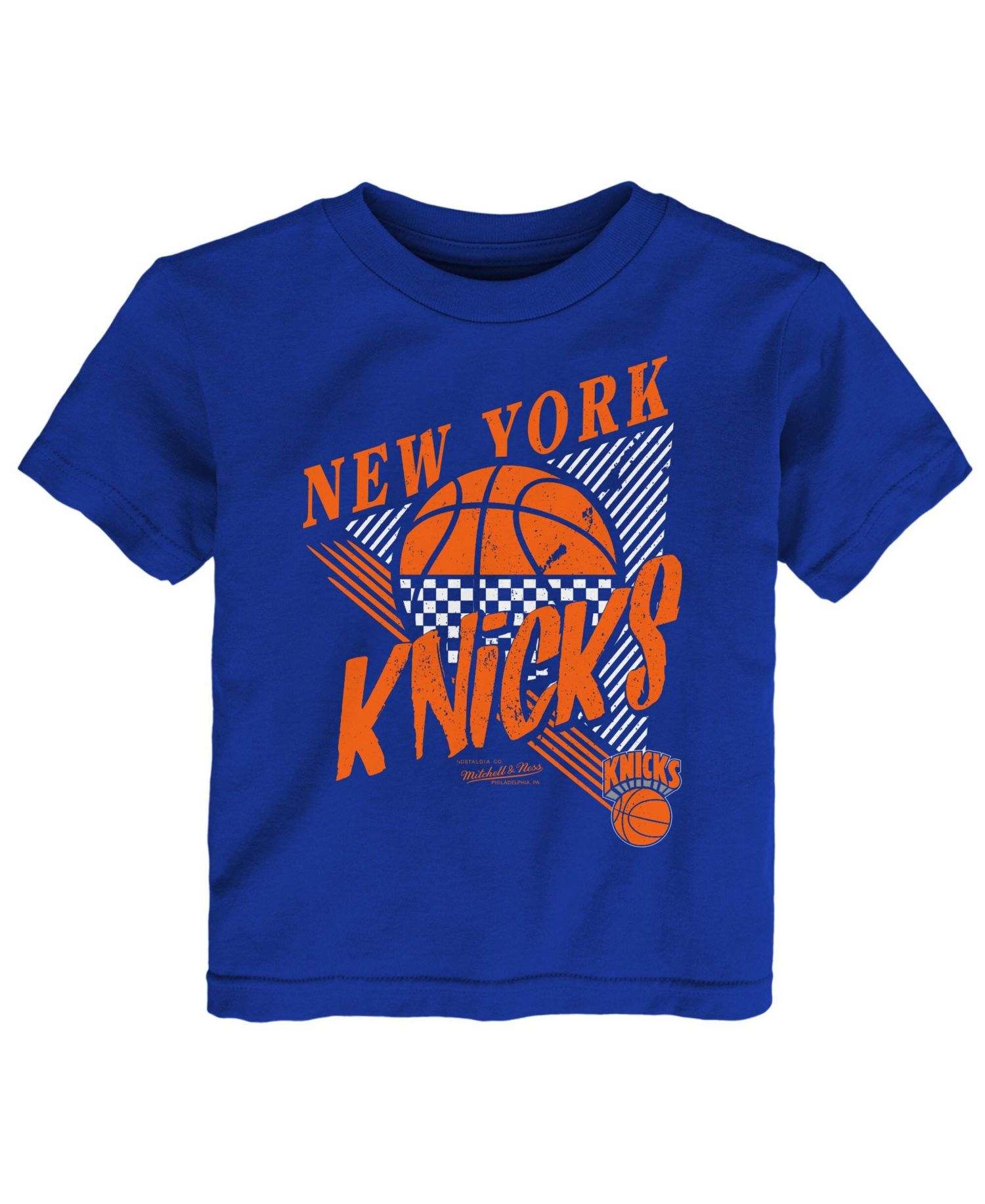 Big Boys and Girls Mitchell Ness Blue New York Knicks Slam Dunk T-Shirt