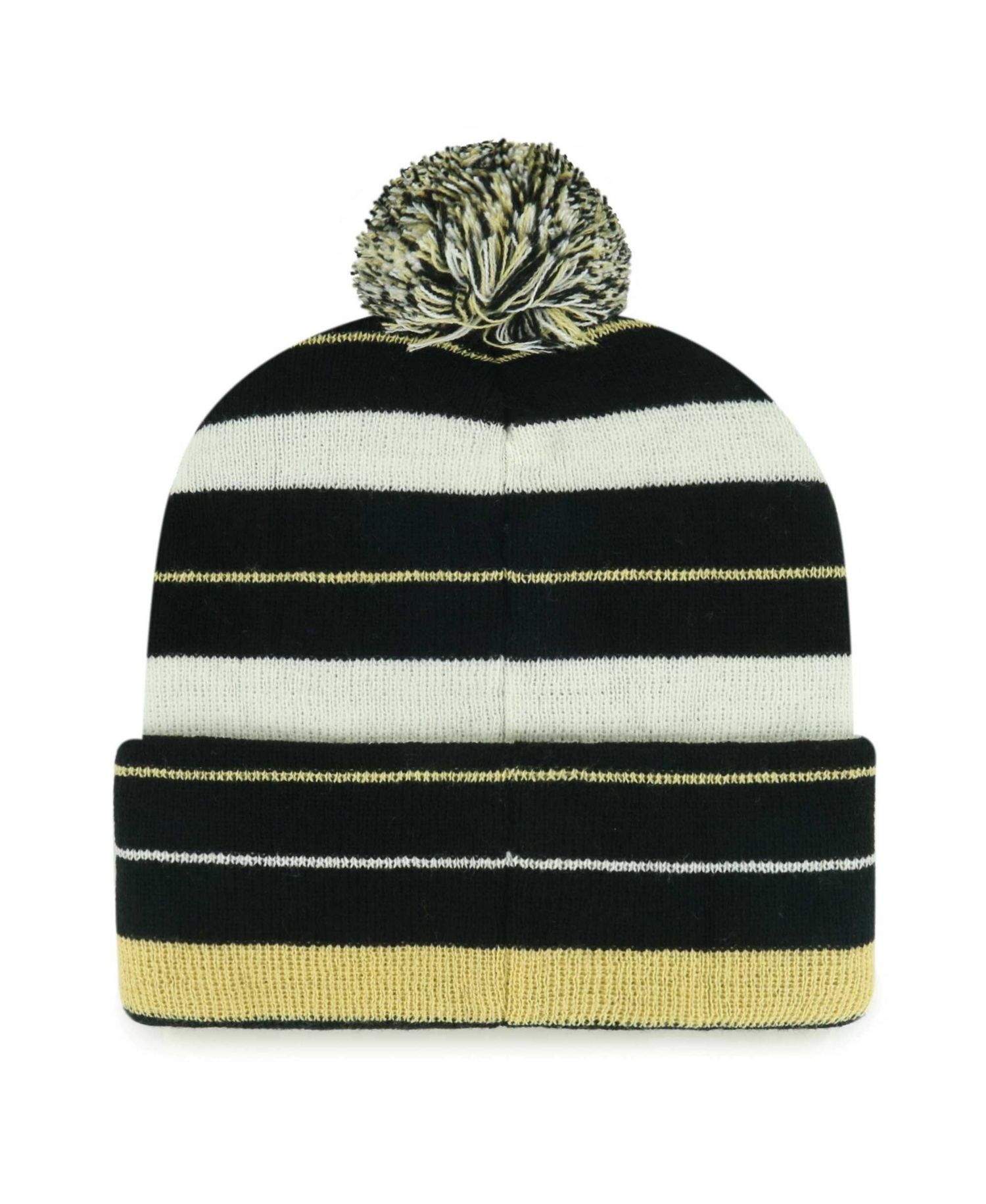 Men's Black New Orleans Saints Powerline Cuffed Knit Hat with Pom