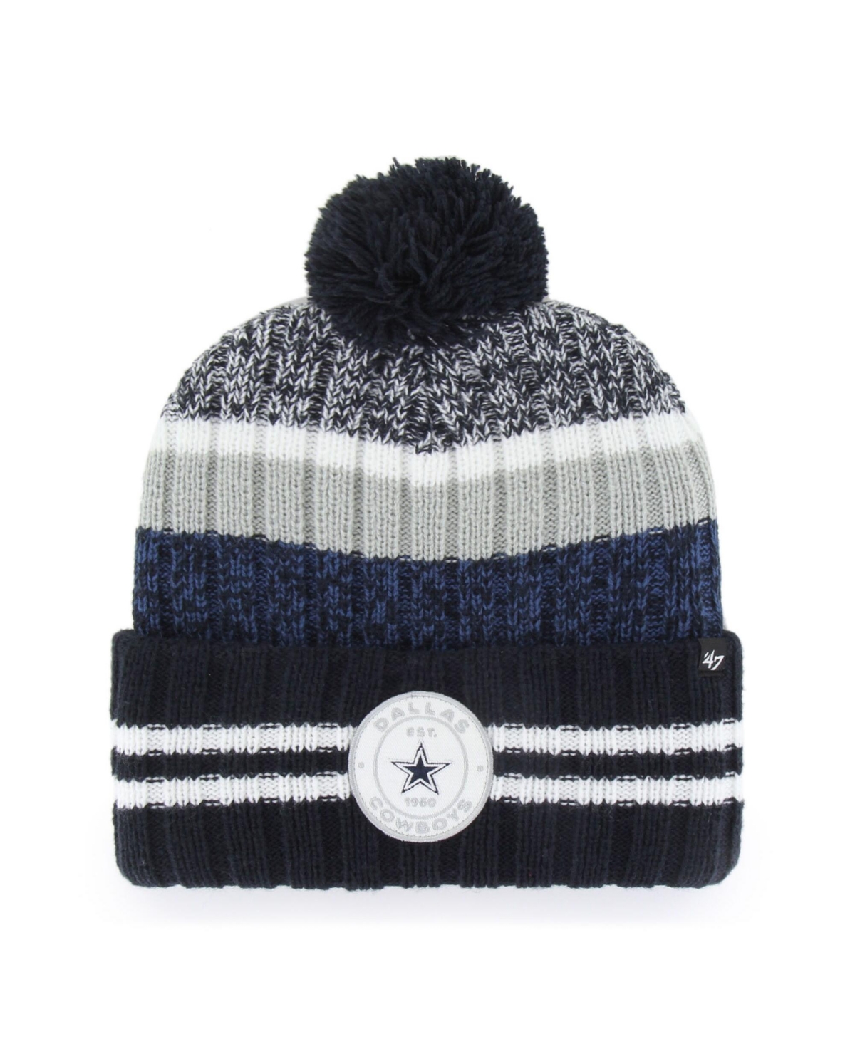 '47 Brand Men's Navy Dallas Cowboys Quiver Cuffed Pom Knit Hat - Navy