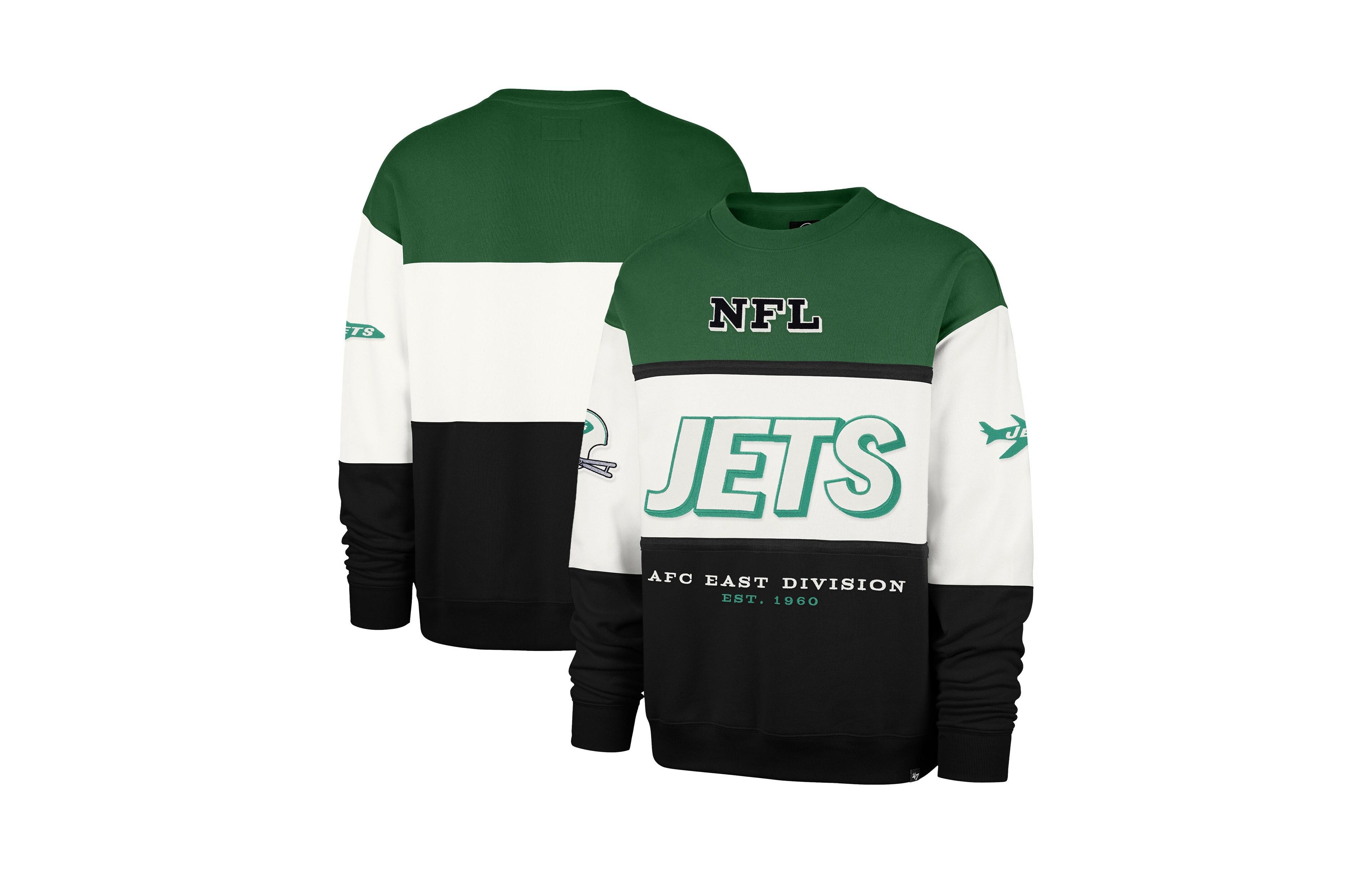 47 Brand Men's Kelly Green/Black New York Jets Throwback Breeze Maximalist Sweatshirt
