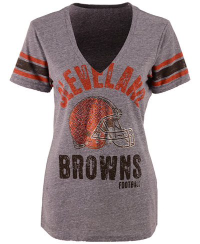 G3 Sports Women's Cleveland Browns Any Sunday Rhinestone T-Shirt