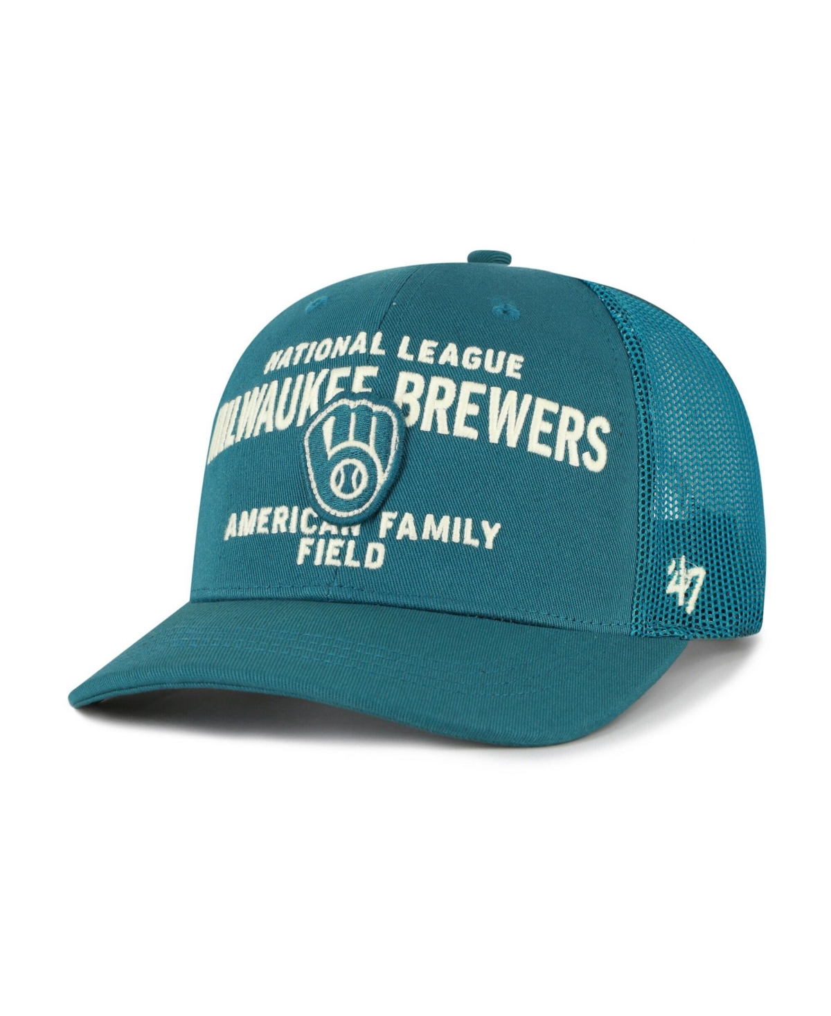 47 Brand Men's Teal Milwaukee Brewers Contemporary Hitch Adjustable Trucker Hat