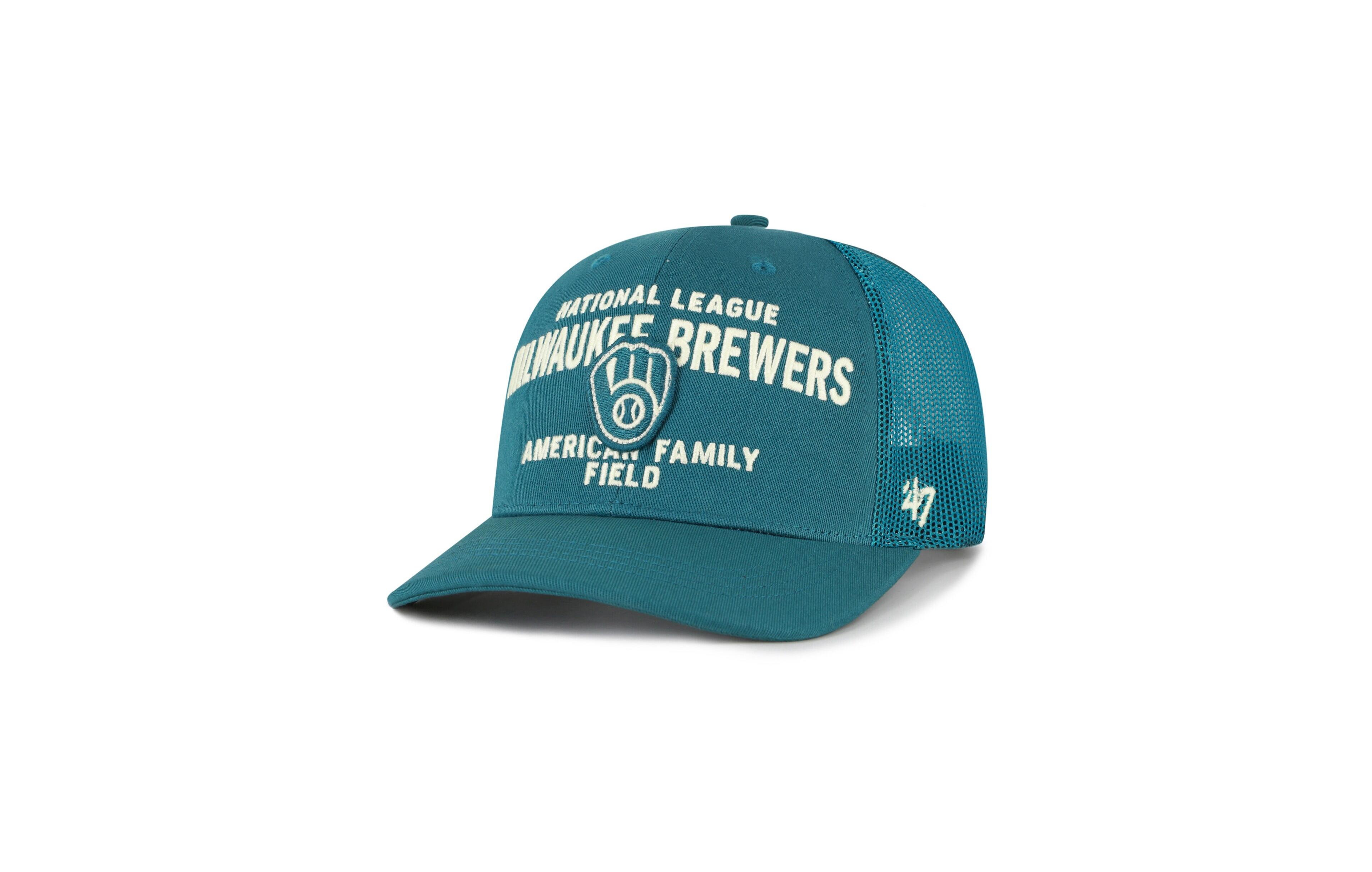 47 Brand Men's Teal Milwaukee Brewers Contemporary Hitch Adjustable Trucker Hat