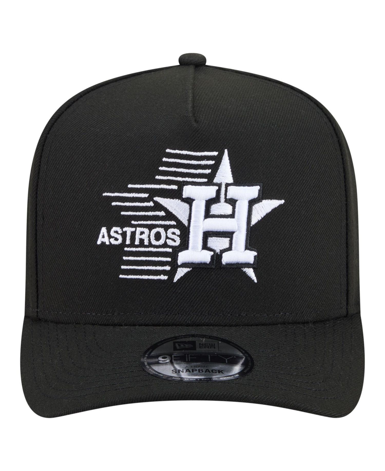 Men's Black Houston Astros Motion A-Frame 9FIFTY Snapback Hat