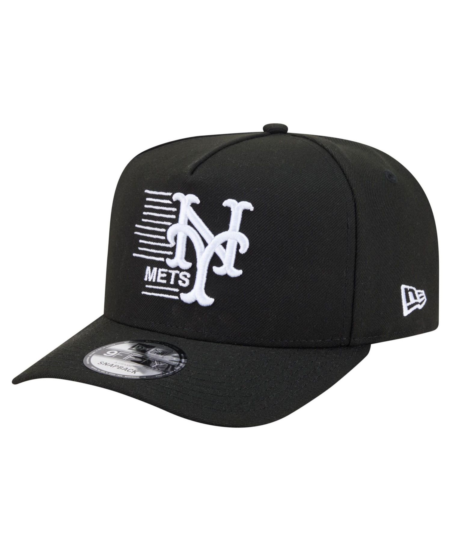 Men's Black New York Mets Motion A-Frame 9FIFTY Snapback Hat
