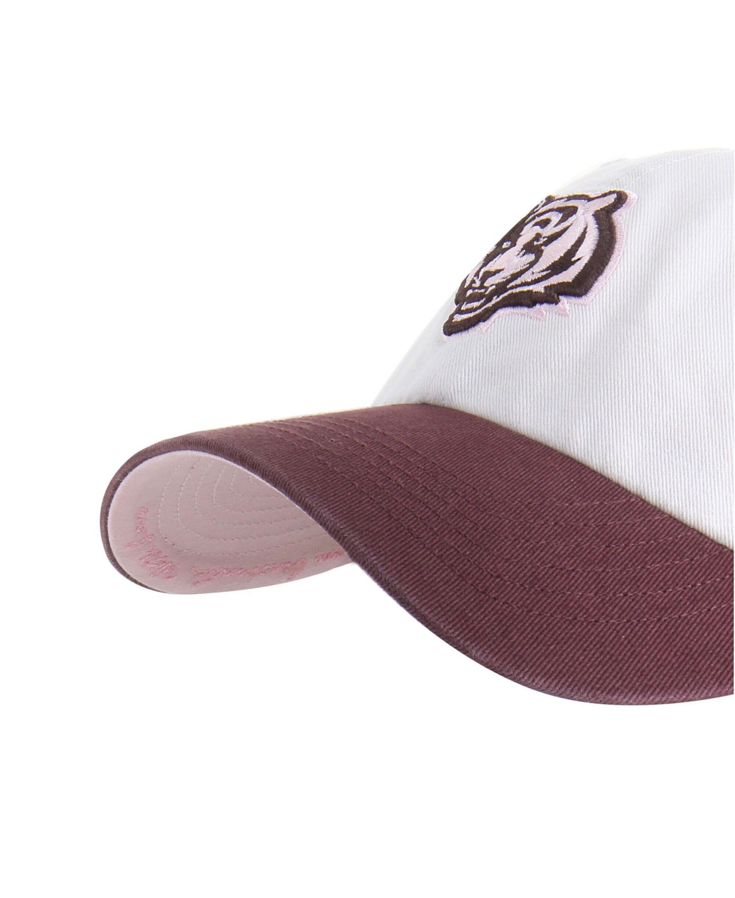 Men's and Women's Stone/Burgundy Cincinnati Bengals Love Letter Clean Up Adjustable Hat