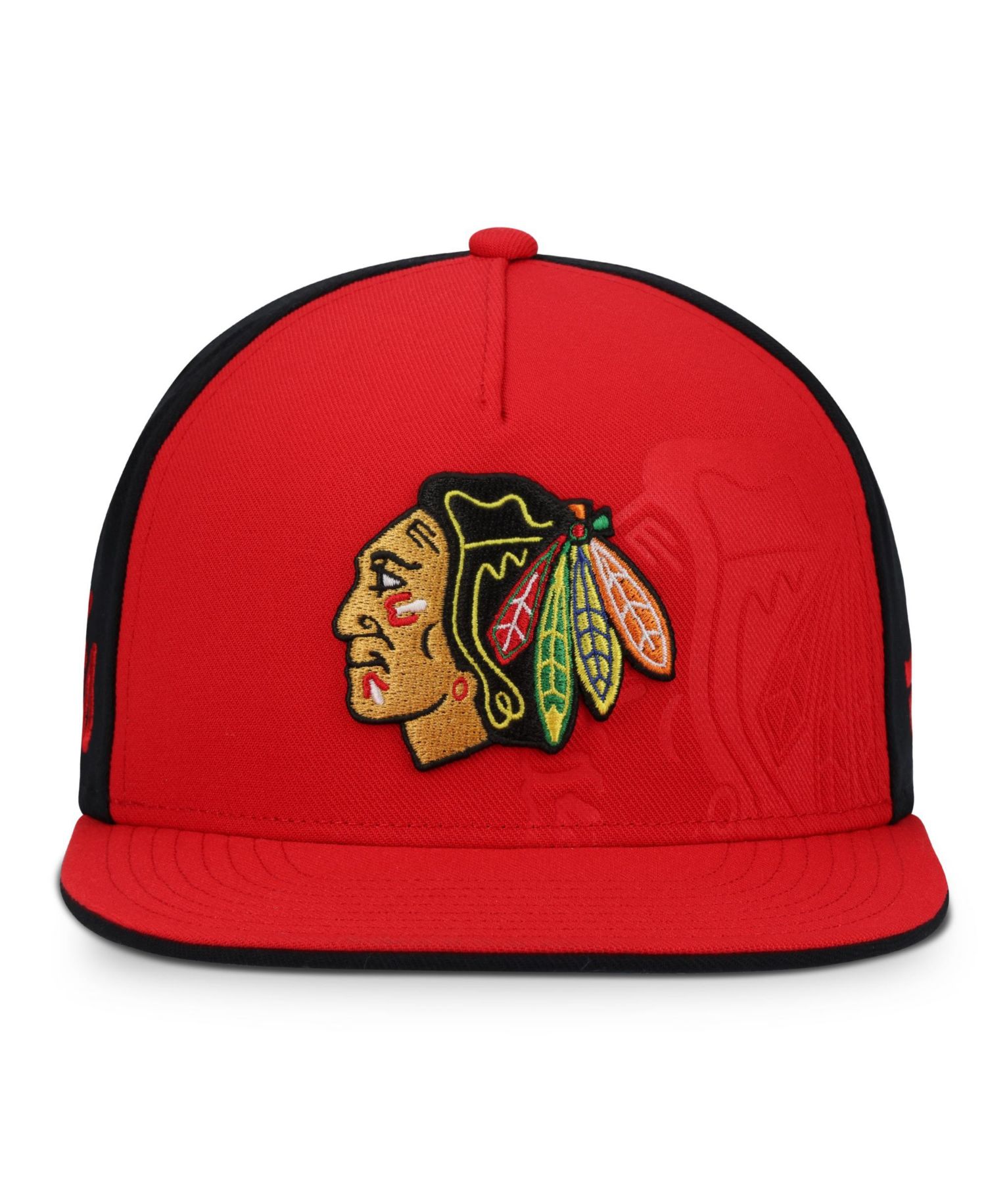 Men's Red/Black Chicago Blackhawks Snapback Hat