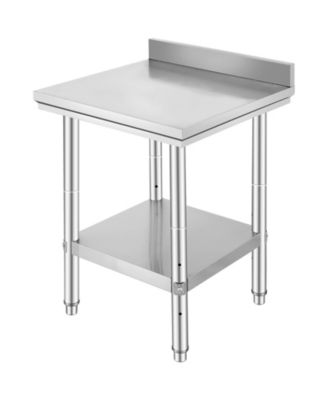 24 x 24 in Stainless Steel Prep Table with Adjustable Undershelf