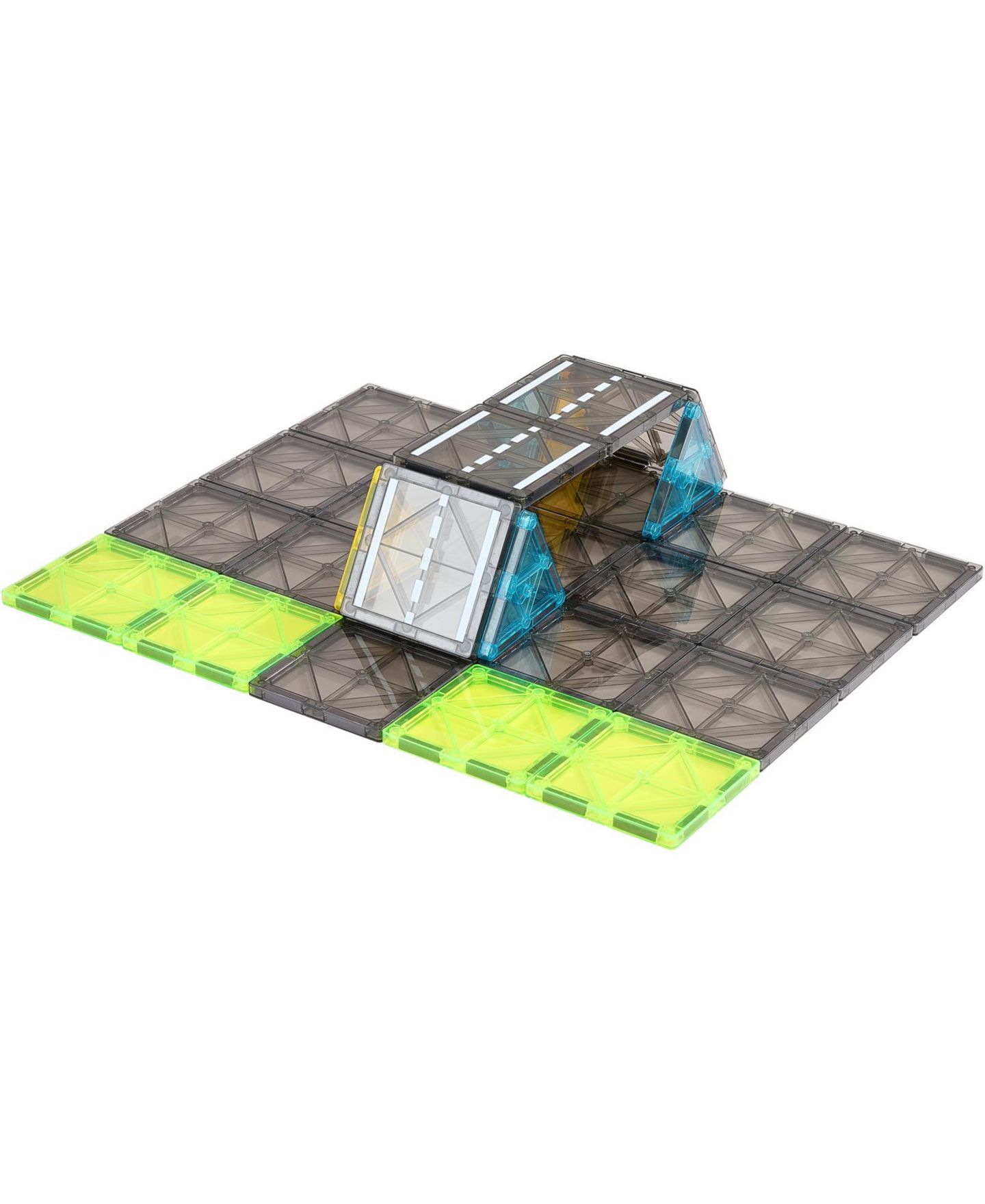 Детский конструктор HONGGE Road Building Tiles 56-Piece Construction Set, Ages 3+, цвет: Синий — фото 4