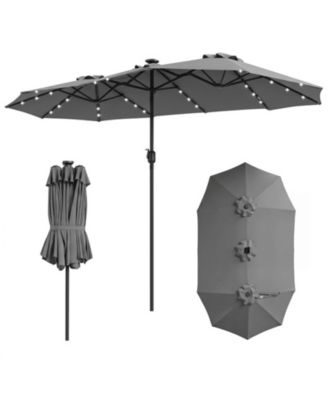 13 feet Double-Sided Rectangular Market Umbrella with 36 LED Lights