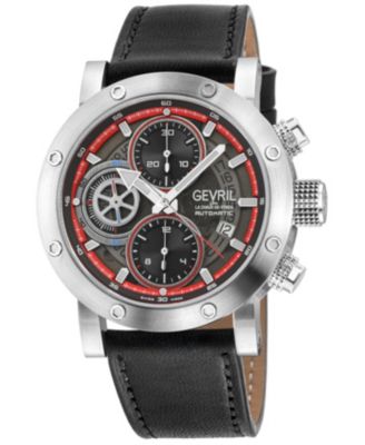 Men's Swiss Made Flat Iron Swiss Automatic  Italian Leather Strap Watch