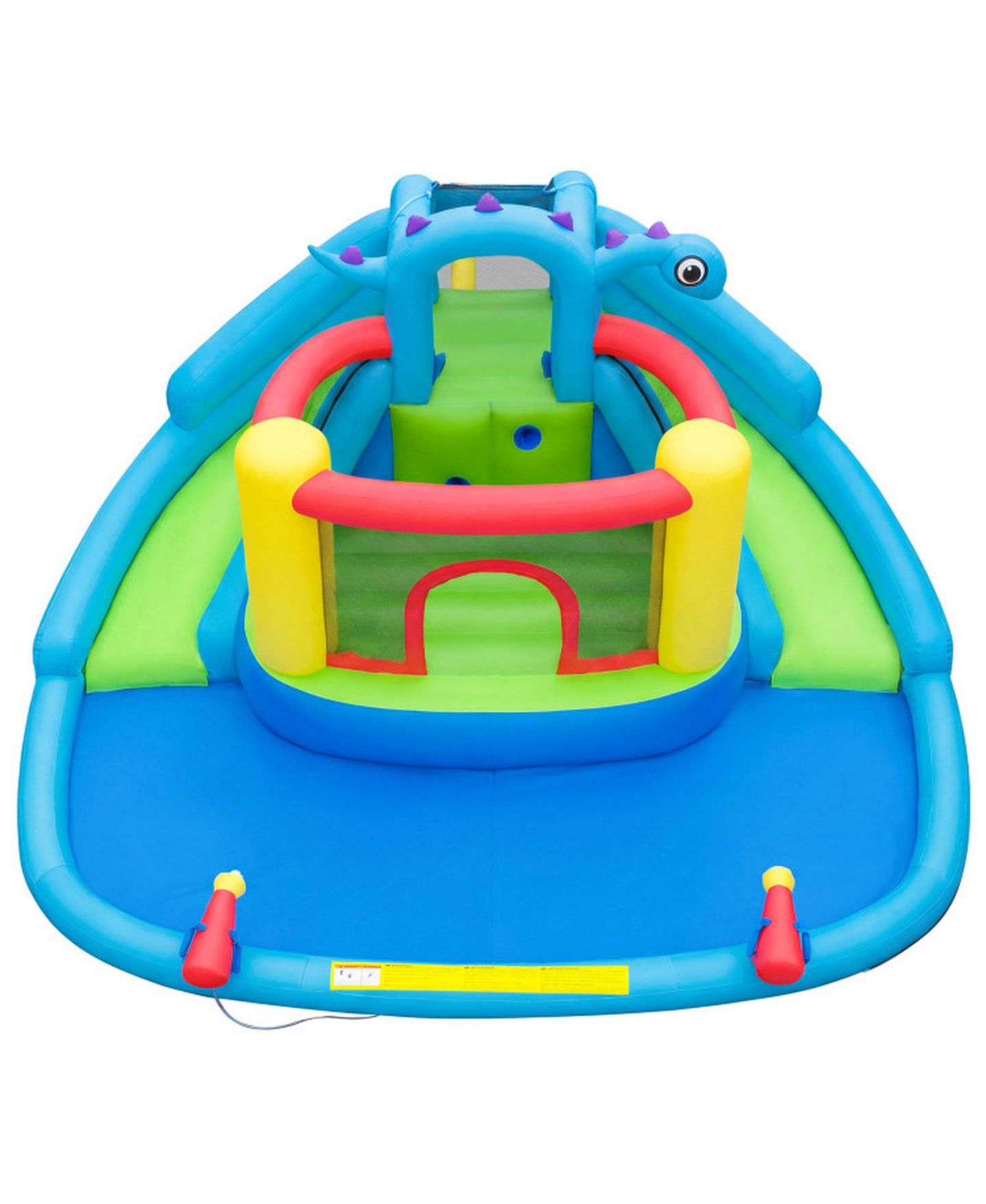 Детские игрушки HONGGE Dinosaur Inflatable Water Slide Bounce House with Double Slides and Splash Pool, Oxford Cloth, Holds 3 Players, Ages 3-10, цвет: Зелёный — фото 1