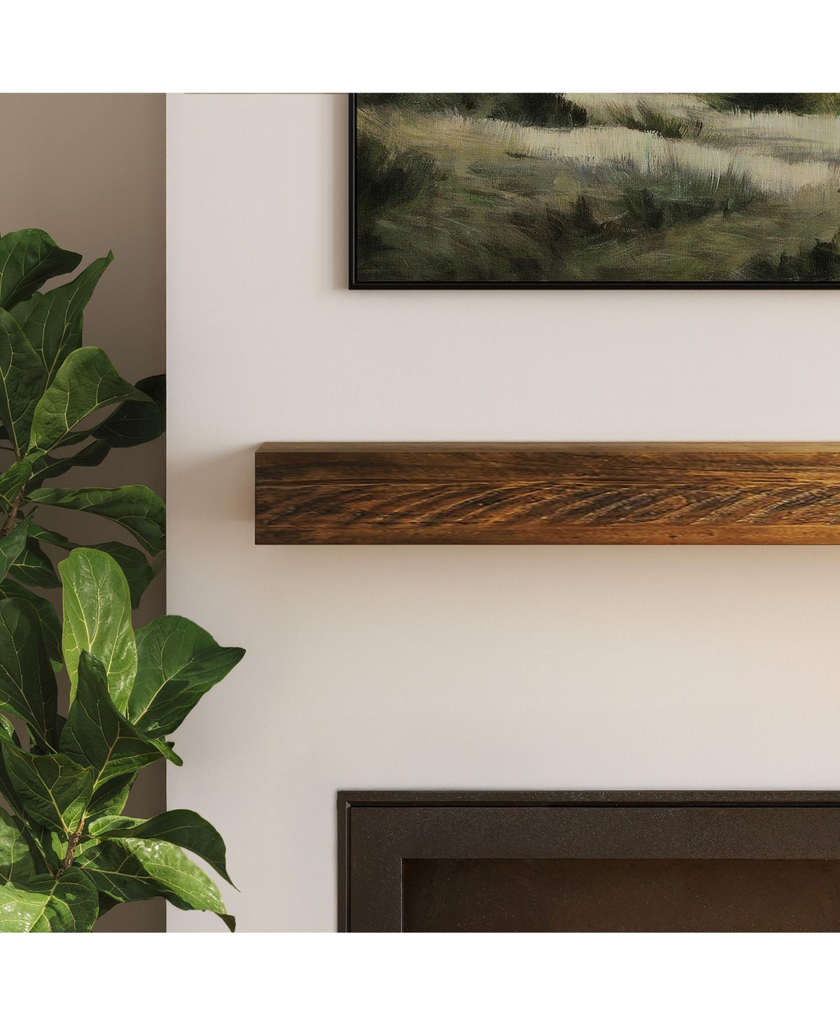 Plank+Beam 72 Inch Rustic Floating Shelf/Fire Beam