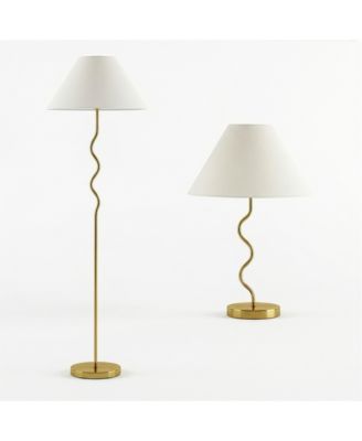 Squiggle LED Floor Lamp  Table Lamp Bundle, Set of 2