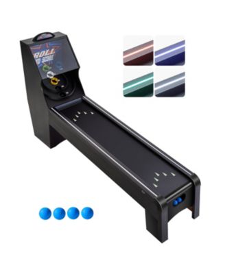 9 feet Roll and Score Arcade Game Table with LED Electronic Scorer Track Lighting and Automatic Ball Return