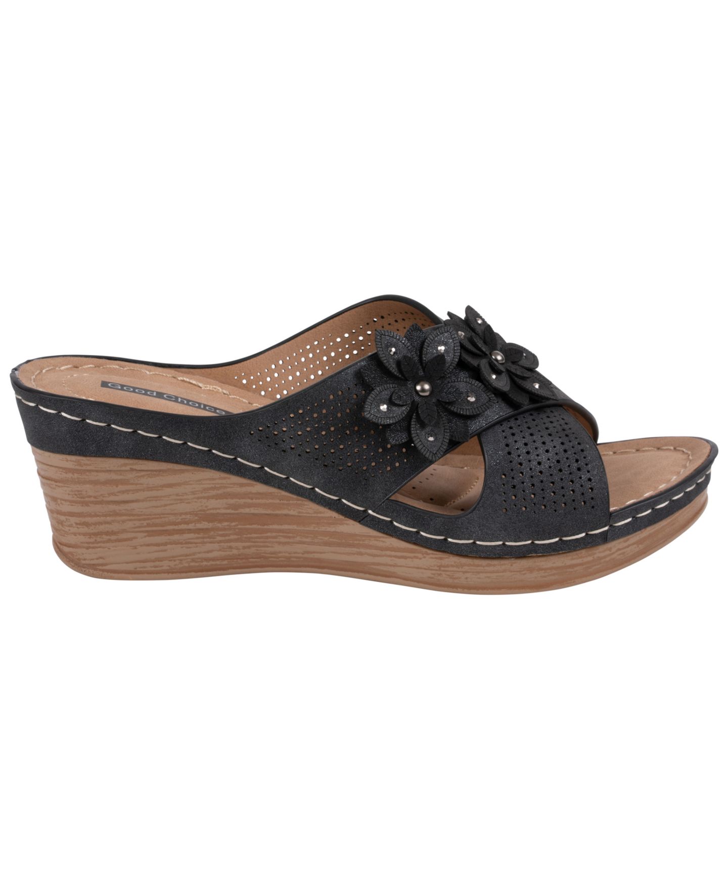 Женские сандалии GC Shoes Nylie Slip-On Wedge, цвет: Чёрный — фото 2