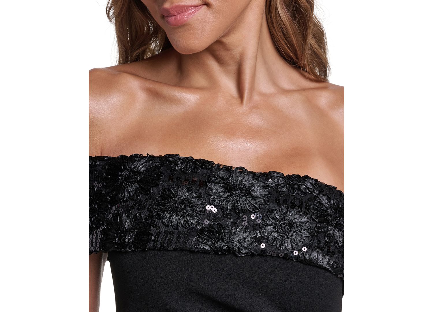 Petite One-Shoulder Embellished Formal Gown