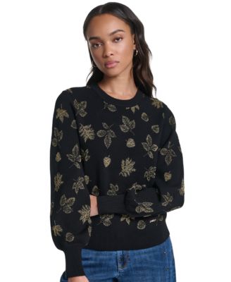 Petite Lurex Motif Crewneck Sweater