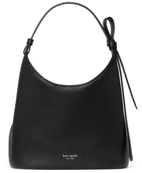 Женская сумка Kate Spade New York Loop Small Pebbled Leather Carryall Hobo, цвет: Чёрный