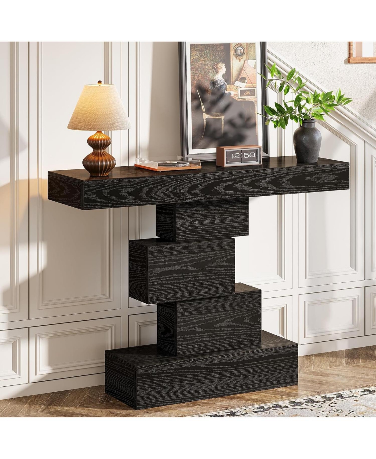 Tribesigns Farmhouse Console Table, 42.5-Inch Narrow Wood Sofa Table Behind Couch, Industrial Entryway Accent