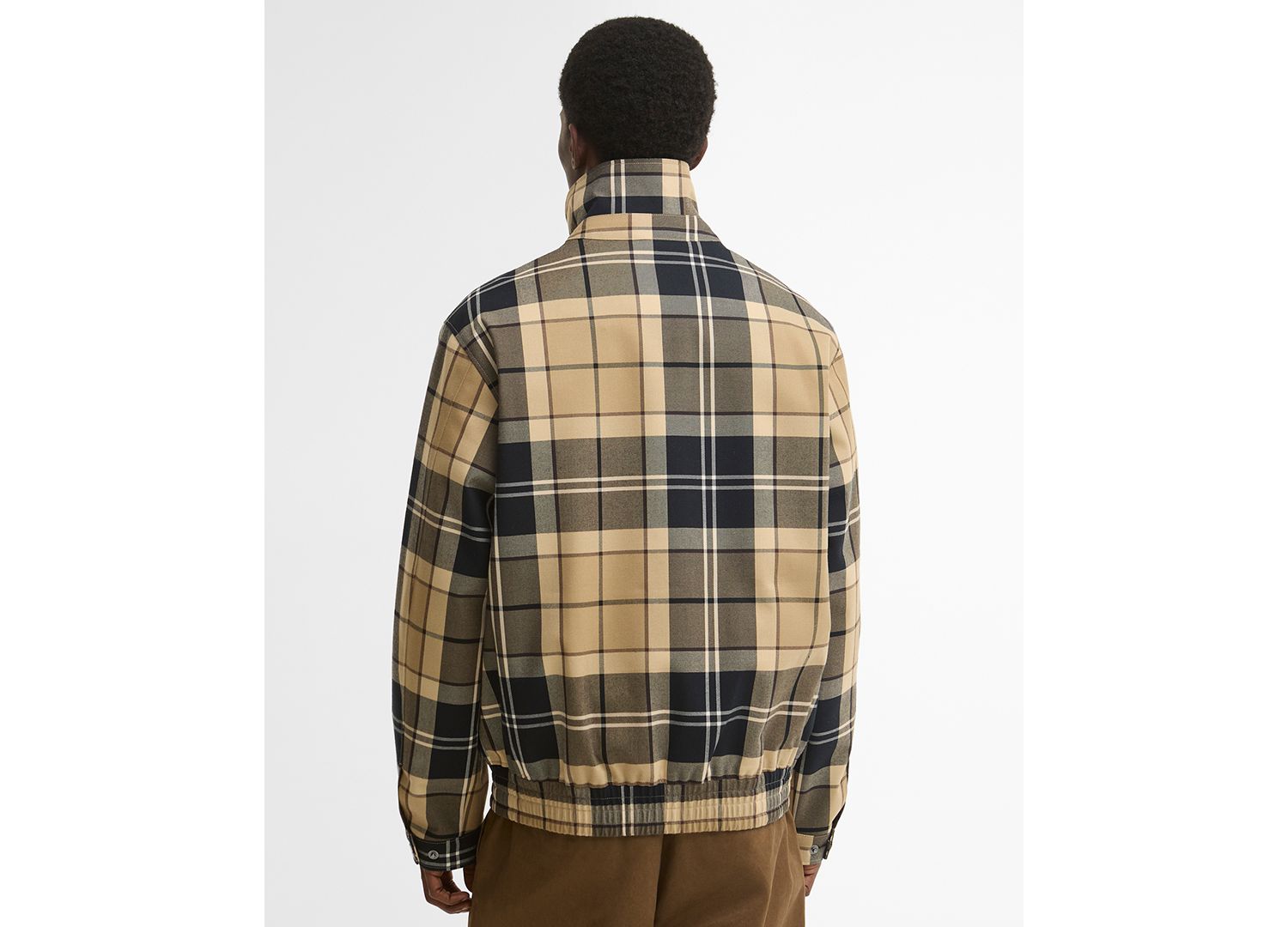 Men's Tartan Funnel-Neck Showerproof Jacket