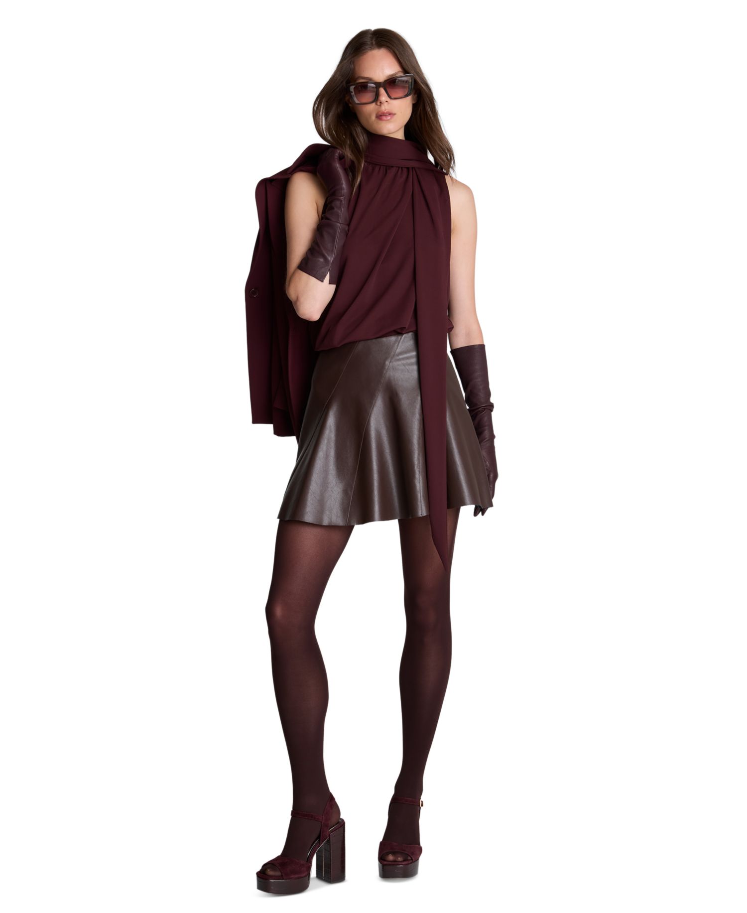 Women's Scarf Neck Sleeveless Pullover