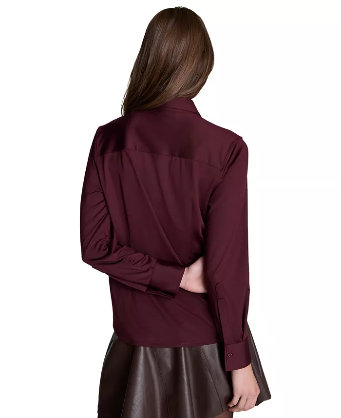 Women's Metro Knit Long Sleeve Button Front Shirt - thumbnail 7