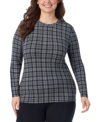Plus Size Softwear Stretch Long-Sleeve Crewneck Top