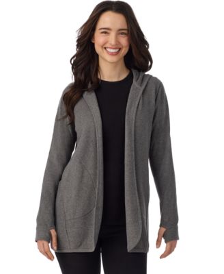 Women's Fleecewear with Stretch Long-Sleeve Hooded Wrap