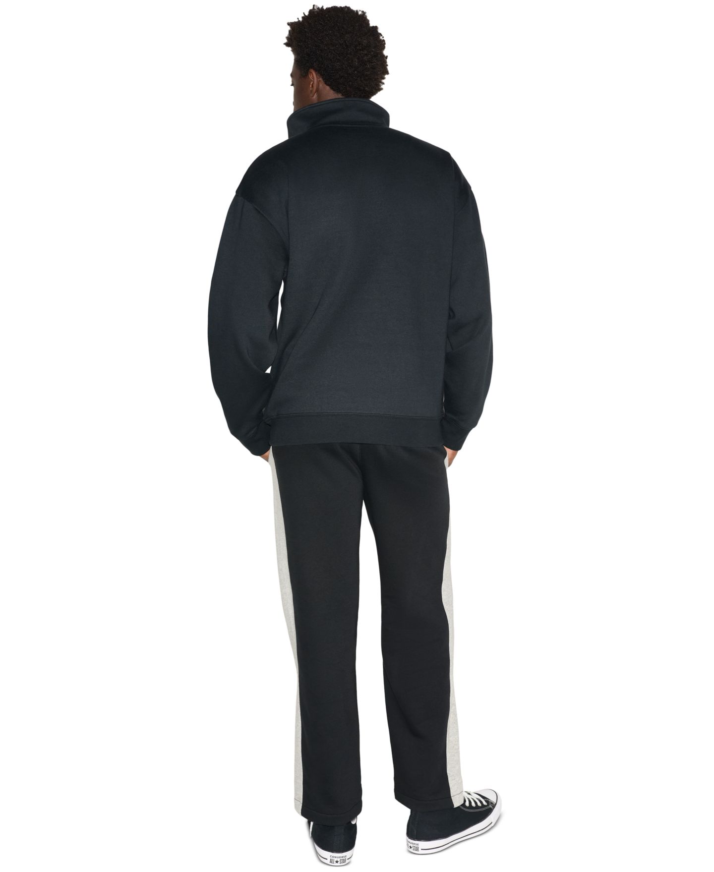 Мужская толстовка Converse Chuck Color-Block Quarter-Zip, цвет: Чёрный разноцветный — фото 6