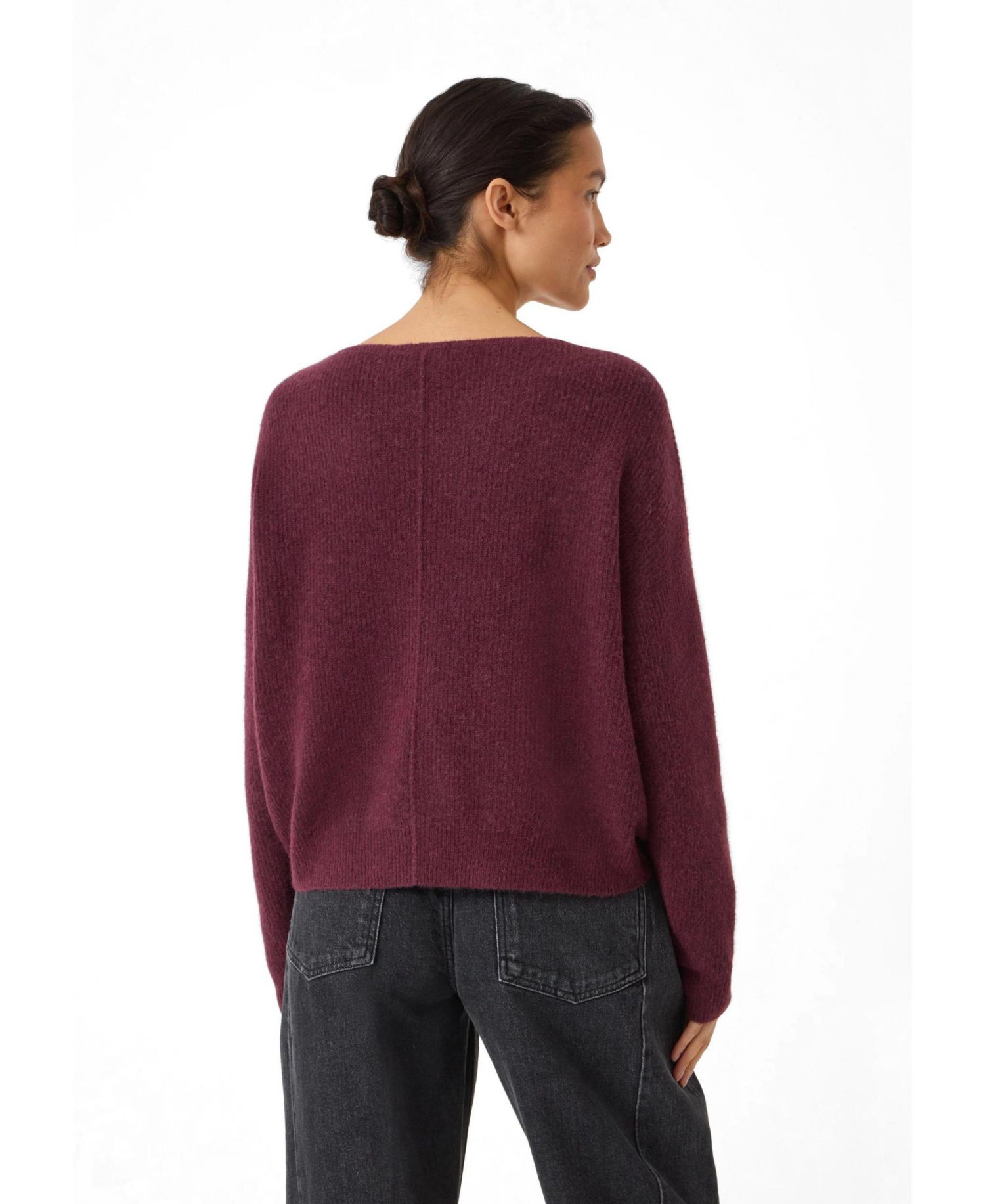 Women's Bryony Slash Neck Ribbed Jumper