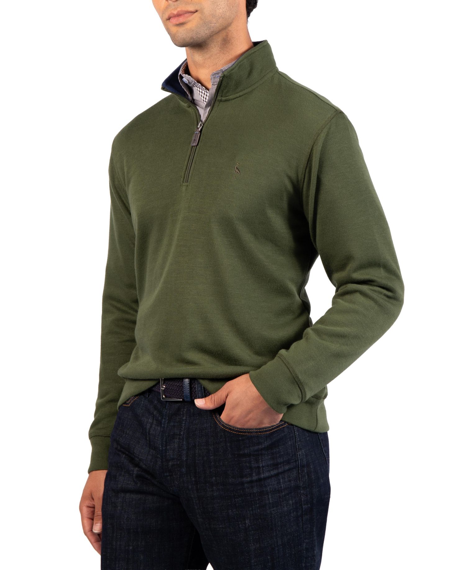 Men's French Rib Quarter Zip Sweater