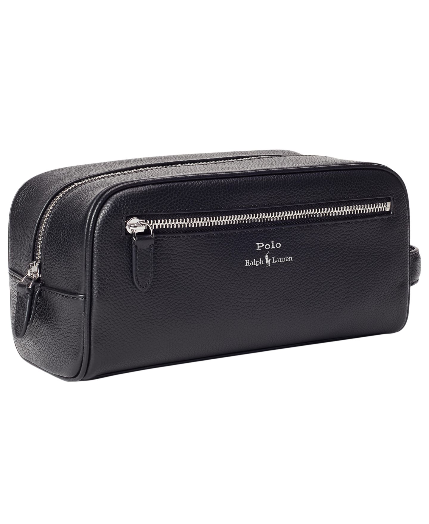 Мужская сумка Polo Ralph Lauren Pebbled Leather Travel Case, цвет: Чёрный — фото 3