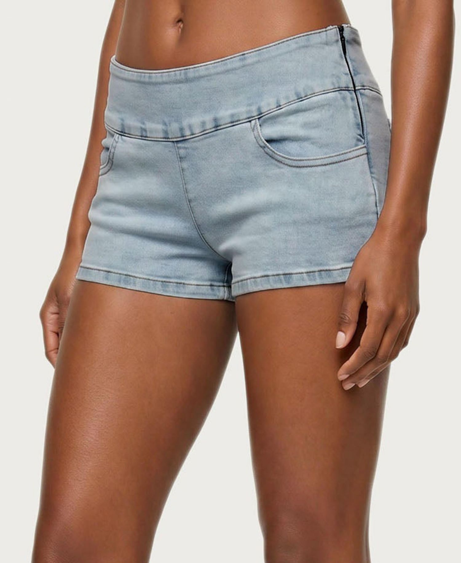 Womens Zaida Stretchy Denim Micro Shorts