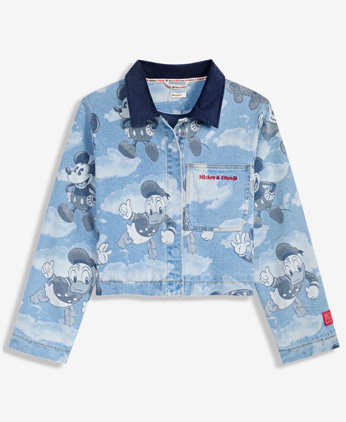 Женская куртка Disney | Macy's Mickey & Friends Parade Balloon Printed Cropped Denim Jacket — фото 6