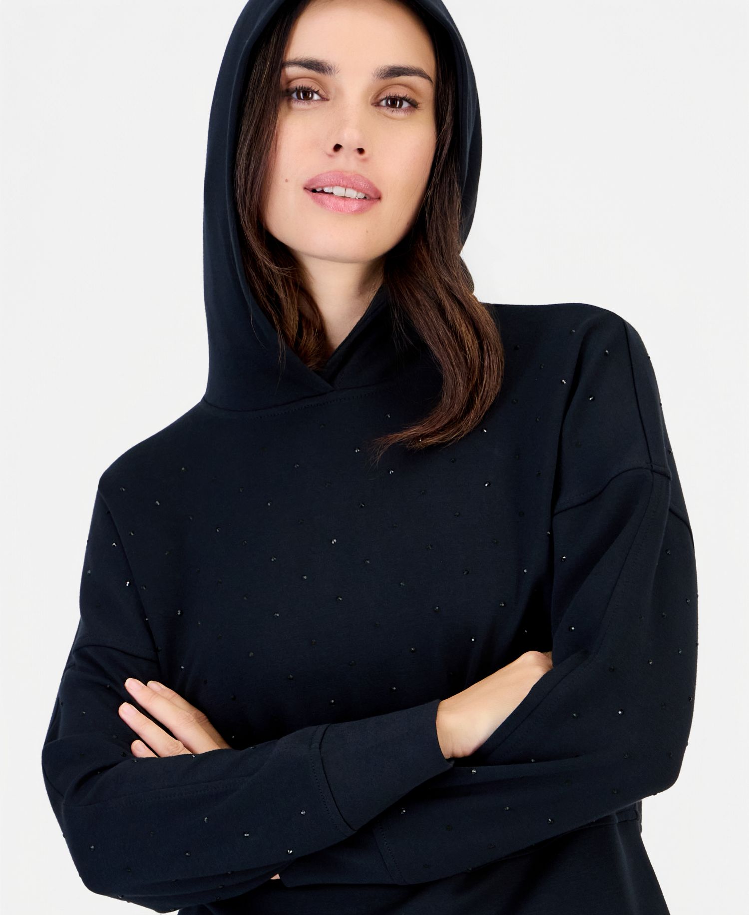 Petite Shine Embellished Hoodie