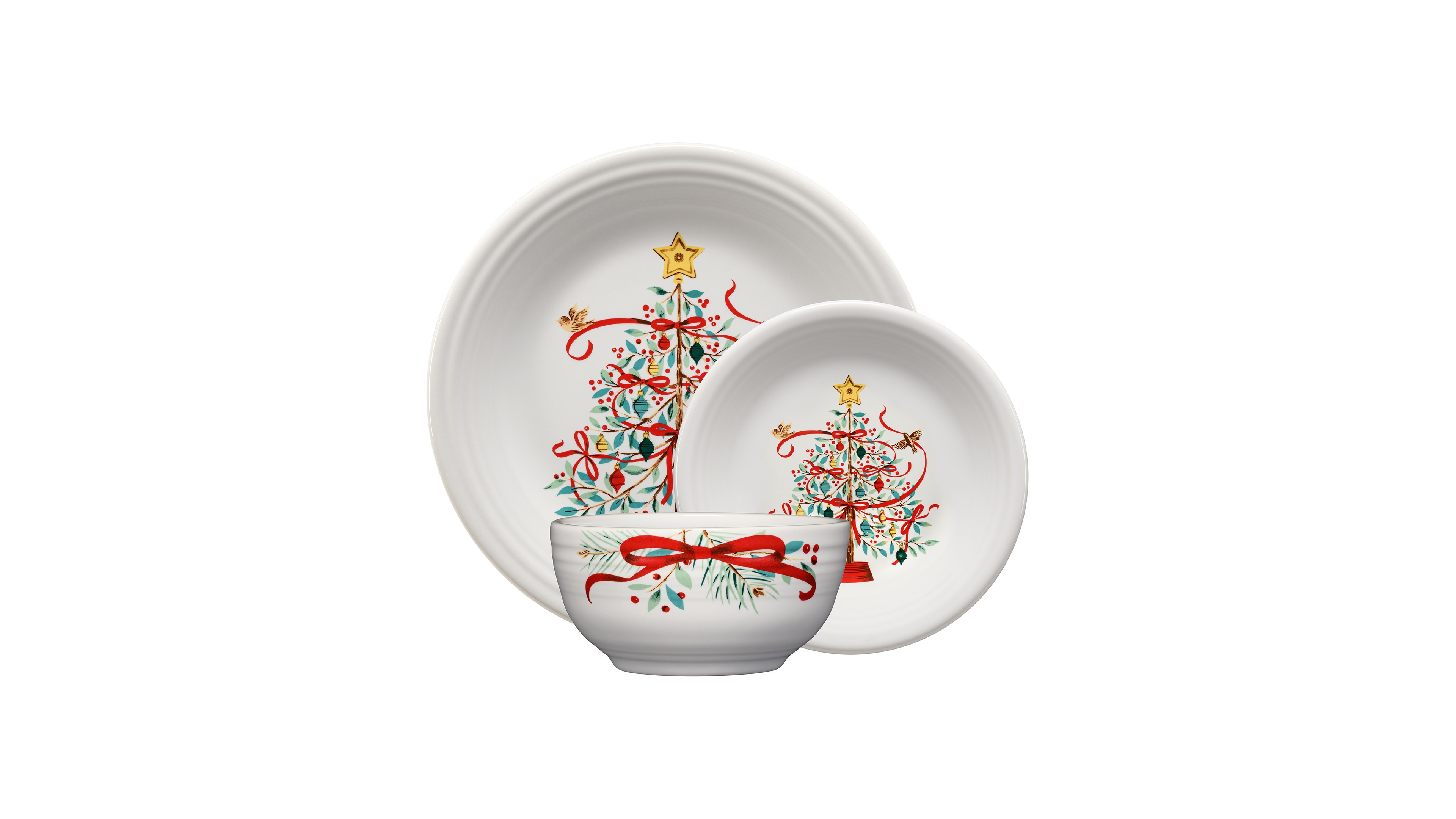 Fiesta Holly Berry Christmas Tree 3-Piece Place Setting