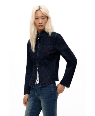 Women's Long-Sleeve Denim Zip-Up Jacket