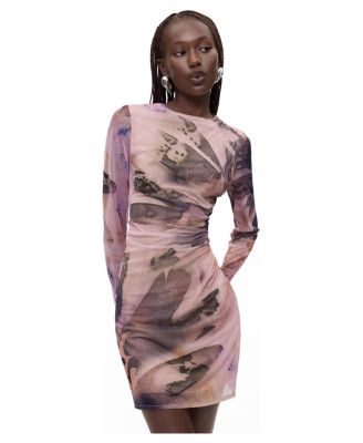 Women's Printed Long-Sleeve Dress