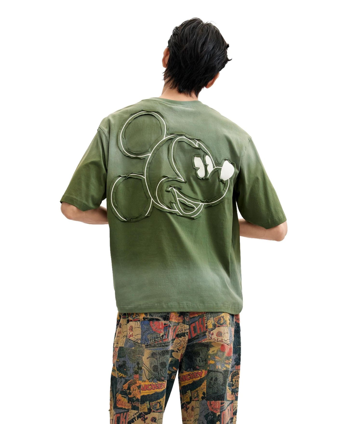 Мужская футболка Desigual Mickey Printed, цвет: Зелёный — фото 5