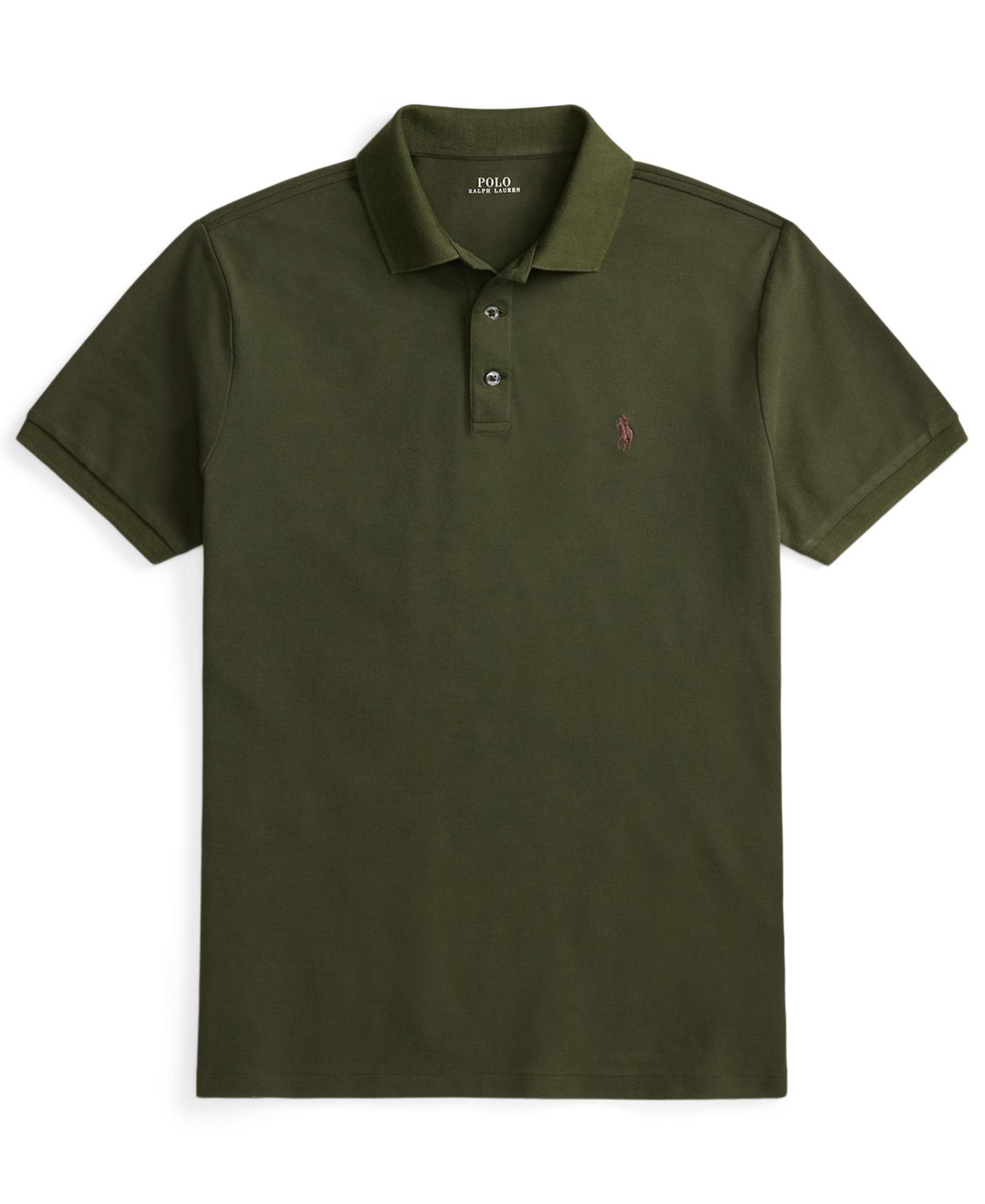 Мужское поло Polo Ralph Lauren классического кроя, цвет: Оливковый — фото 4