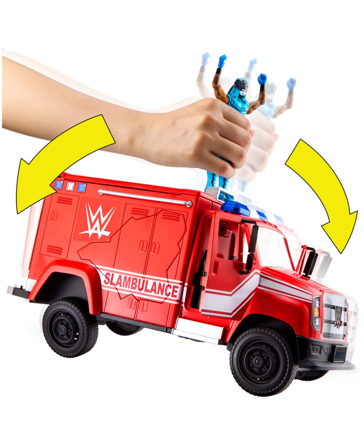 Детский игровой набор WWE Slambulance 14-Piece Breakaway Playset, Ages 6+ — фото 3